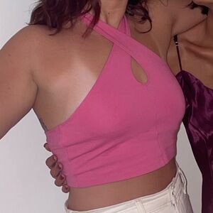 Pink Aritzia Halter Tank